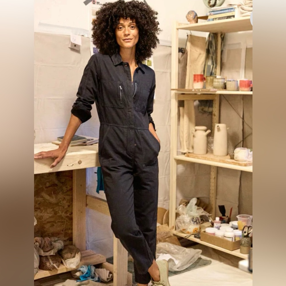 Outerknown Station Jumpsuit Size Small Pitch Black